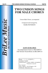 Two Unison Songs for Male Chorus TB choral sheet music cover